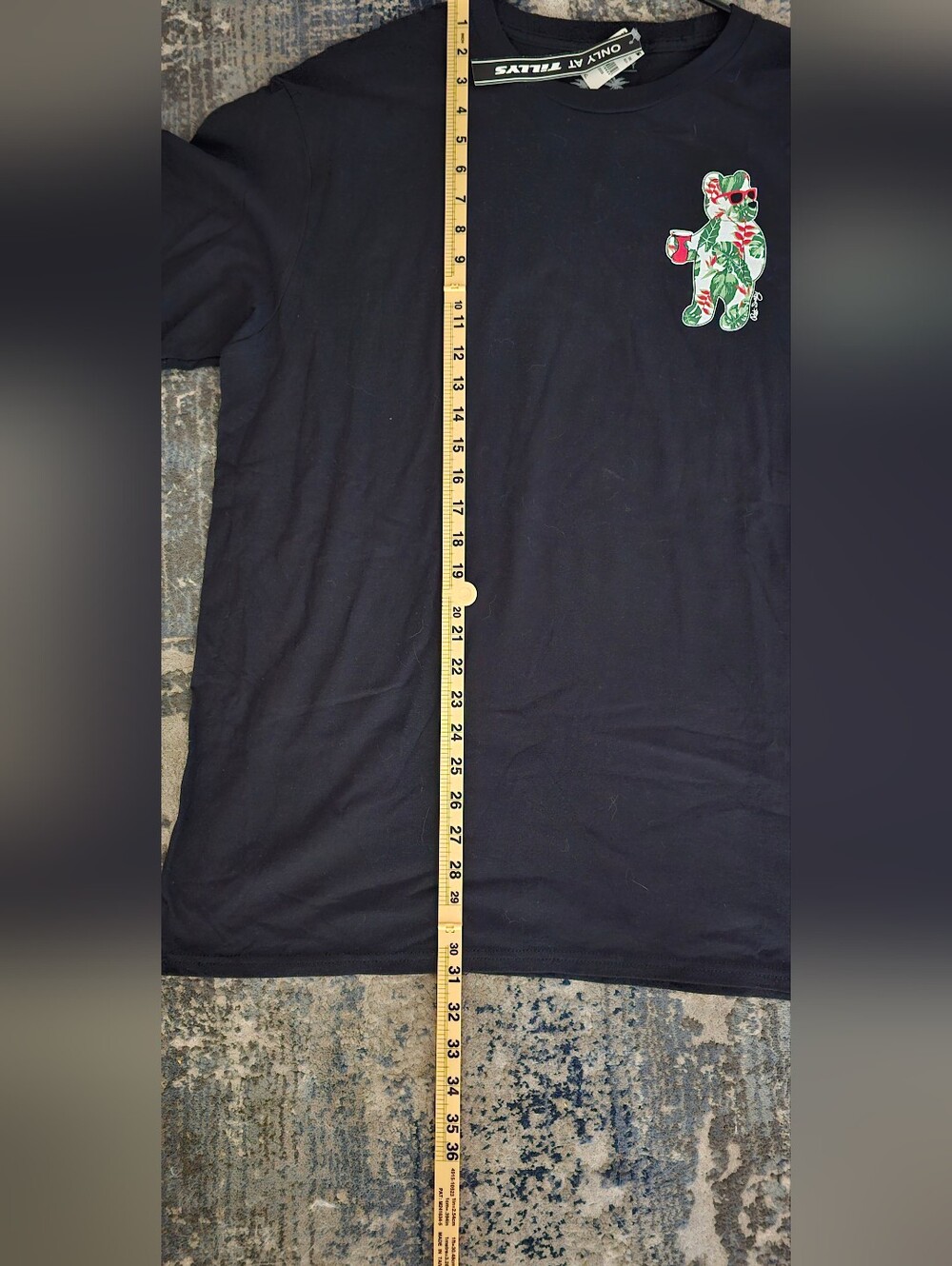 Riot Society Tropical Party Bear Black T Shirt - Picture 3 of 4